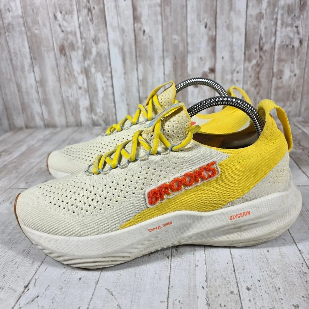Brooks Glycerin StealthFit 22 Womens Running Shoes Yellow Cream 1204371B744 9